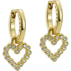 Ted Baker Crystal Open Heart Huggie Earrings - Amora Gold