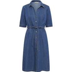 Cream Blåa Klänningar Cream Crestelle Denim Dress Dam Midiklänningar - Jasper Blue