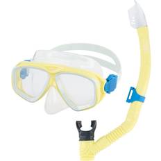 Speedo Snorkel Sets Speedo Unisex Adult Swim Snorkel Dive Mask Anti-Fog with Nose Cover Adventure Series MS Blazing Yellow Clear One Size