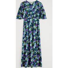 Half Sleeve Maxi Dress - Crayon Floral Dark