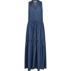 Mos Mosh Kjoler Mos Mosh Mmsabri SL Denim Dress - Mid Blue