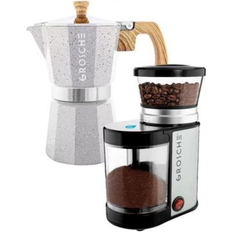 Coffee Grinders Grosche Grind Brew Duo Milano Stone Moka Pot Bremen Burr Grinder Fossil Grey