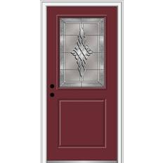 External Door MMI Door Fiberglass Half Lite Front 32-in 80-in x 6-9/16-in External Door Cotswold S 5040-R (x)