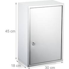 Relaxdays Medicine Cabinet 3 Shelves Stainless Steel