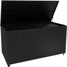 Synthetic Rattan Deck Boxes Jardí Rattan Cushion Storage Box 700L Black