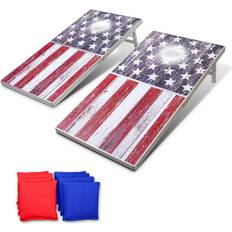 Outdoor Sports GoSports LED American Flag Cornhole Set
