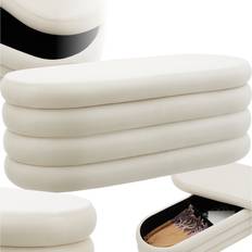 Tectake Benches tectake Altu Velvet Or Bouclé Cover Storage Bench