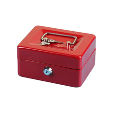 Security Maxpower Petty Cash Box Lockable Security Money Safe with Lock Slot Red