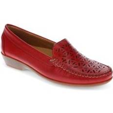 Red Moccasins Pavers Breathable Leather Moccasins - Red