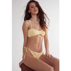 Bikinis on sale Nasty Gal Toweling Cropped Tie Side Bikini Set - Lemon
