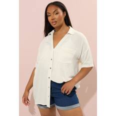 Women - Yellow Shirts Yours Short Sleeve Chambray Shirt - Yellow