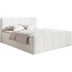 Betten & Matratzen Selsey Cloudy II 180x200 cm mit Bettkästen und Topper Bouclé Creme Boxspringbett