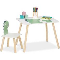 Seggiolini Relaxdays Tavolino Bambini Sedia Dinosauro