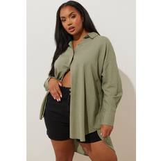 Green - Linen Shirts Yours Long Sleeve Linen Shirt - Light Khaki