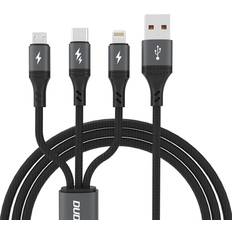 Dudao L3E 3-i-1 USB-A to MicroUSB USB-C Lightning Cable 1.2m