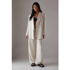 Linen Blazers Warehouse Linen Look Pinstripe Blazer - Natural