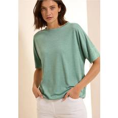 T-Shirts Cecil Damen Shirt Mit Dekosteinen - Grøn