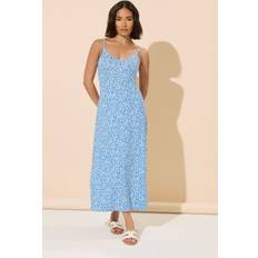 PixieGirl Petite Ditsy Floral Jersey Strappy Maxi Dress - Blue
