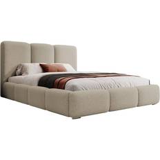 Betten & Matratzen Selsey Bettgestell aus Briar Bouclé mit Stauraum 140x200 Beige Rahmenbett