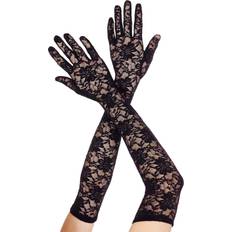 Black Lace Extra Long Costume Gloves