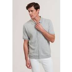 Ted Baker Polo Shirts Ted Baker Connyr Ss Regular Button Through Polo - Grey