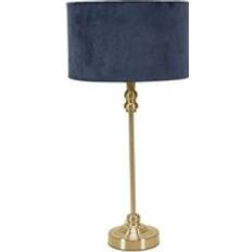 Gold Table Lamps ValueLights Maggie Gold Metal Candlestick with Velvet Drum Shade Table Lamp