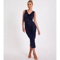 Quiz Women's Navy Cowl Neck Midi Dress - Navy
