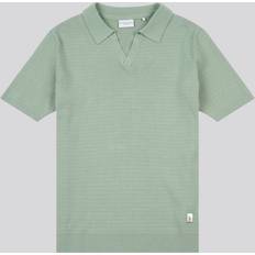 V-Neck Polo Shirts U.S. Polo Assn. Texture Open Collar Knit Shirt - Light Green