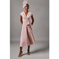 Belted Crepe Dress - Rose