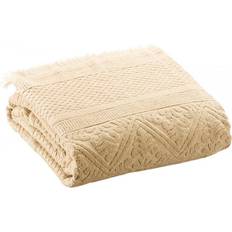 Textiles Vivaraise Uni Zoe 100 x 180 cm Serviette de bain Beige, Jaune (180x)