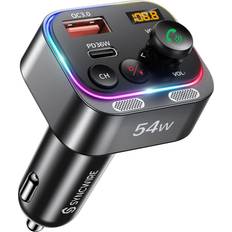 Syncwire Bluetooth 5.4 FM Transmitter Auto Ladegerät 54W PD QC3.0 USB-C Auto Adapter