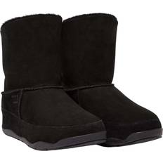 Fitflop Ankle Boots Fitflop Womens Original Mukluk Shorty Leather Ankle Boots - Black