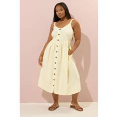 Yours Linen Strappy Sundress - Yellow