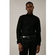 Solid Colours Shirts Burton Mens Wing Collar Dress Shirt - Black