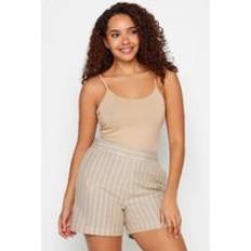 Stripes Shorts M&Co Stripe Print Linen Shorts - Light Brown
