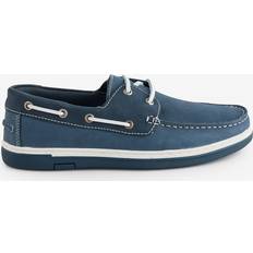Pavers Grippy Leather Boat Shoes - Navy