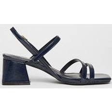Quiz Navy Slingback Low Block Heels - Dark Blue