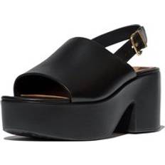 Fitflop Black Heeled Sandals Fitflop Platfforms Heeled Backstrap Sandals - Black