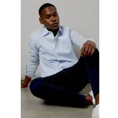 Burton Tops Burton Stripe Long Sleeve Oxford Shirt - Light Blue
