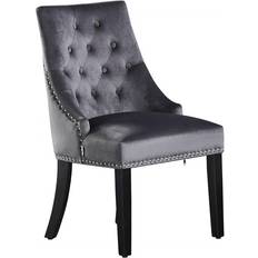 Grey Kitchen Chairs Life Interiors Single Windsor Knocker Back Velvet Dining Solid Wood Legs Dark Grey One Size Kitchen Chair