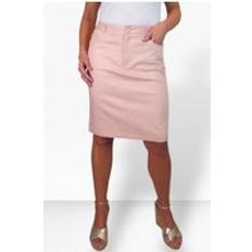 Pink Skirts Paulo Due Stretch Chino Knee Length Pencil Skirt - Dusty Pink