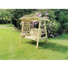 Brown Canopy Porch Swings Churnet Valley Antoinette 2 Swing Seat L125 x W180 x H185 cm Brown