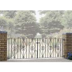 Steel Gates Burbage Iron Craft Stirling Scroll Double Driveway Gate 2134 mm x 914 mm High - Black