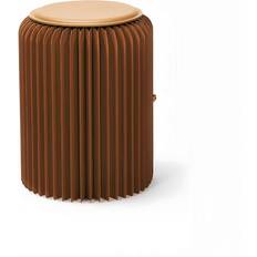 Ambia Home Plast Papper Trämaterial Ljusbrun Pall