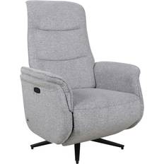 Relaxfåtölj I Metall Textil Grå