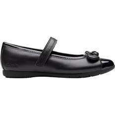 Girls Ballerinas Children's Shoes Clarks Dance Beam Mary Jane Shoes - Black Patent