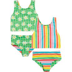 Green Tankinis Frugi Kids' Tegan Reversible Tankini - Multi