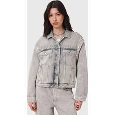 AllSaints Outerwear AllSaints Chlo Stud Denim Jacket - Washed Grey