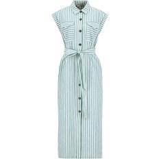 Barbour Midi Dresses Barbour Abby Striped Mixed Blend Midi Dress -