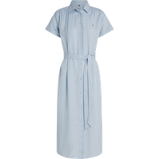 Tommy Hilfiger Midi Dresses Tommy Hilfiger Logo Pure Linen Midi Shirt Dress